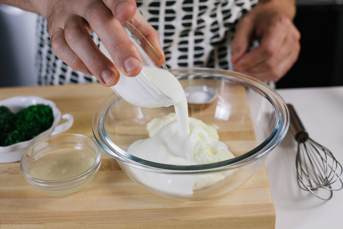 Mixing buttermilk and mayo